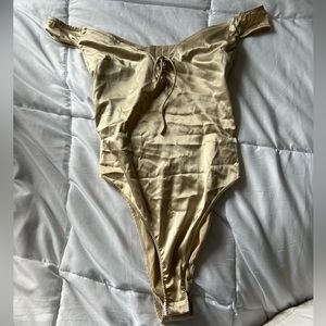 Zara Satin off the shoulder bodysuit